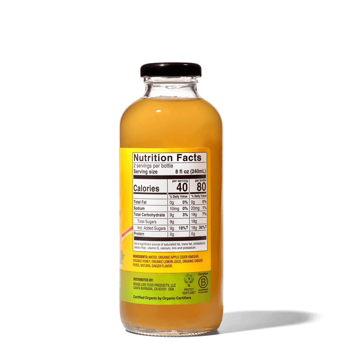 Apple Cider Vinegar Refresher, Ginger Lemon Honey, 2 Pack