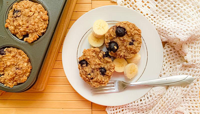 Blueberry Flax Oatmeal Cups