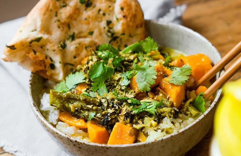 Sweet Potato + Rice Curry with Naan
