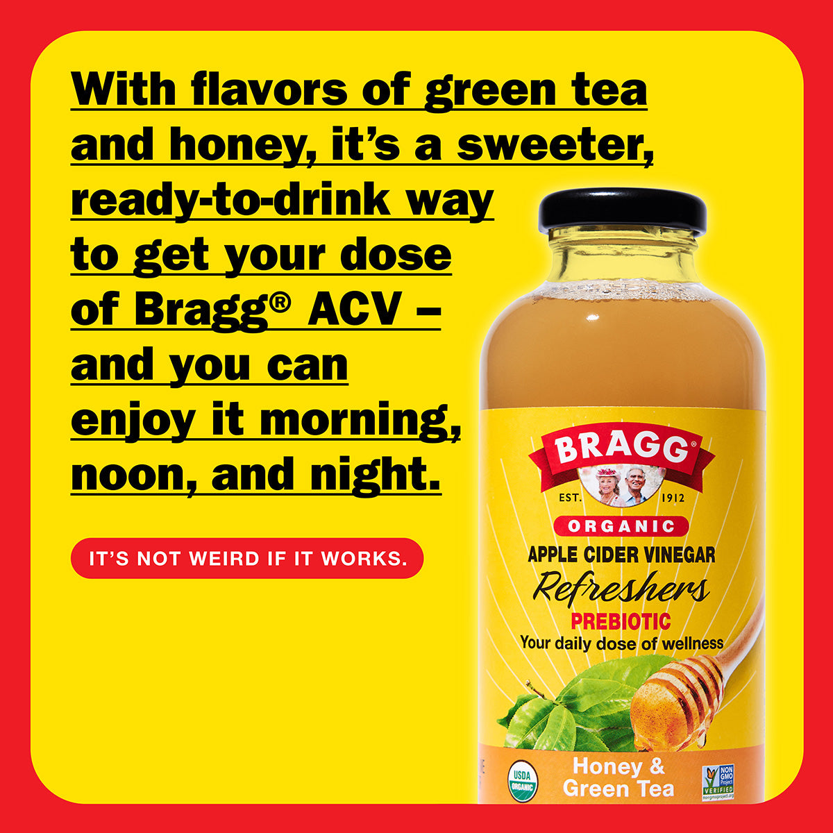 Apple Cider Vinegar Refresher, Honey Green Tea, 2 Pack