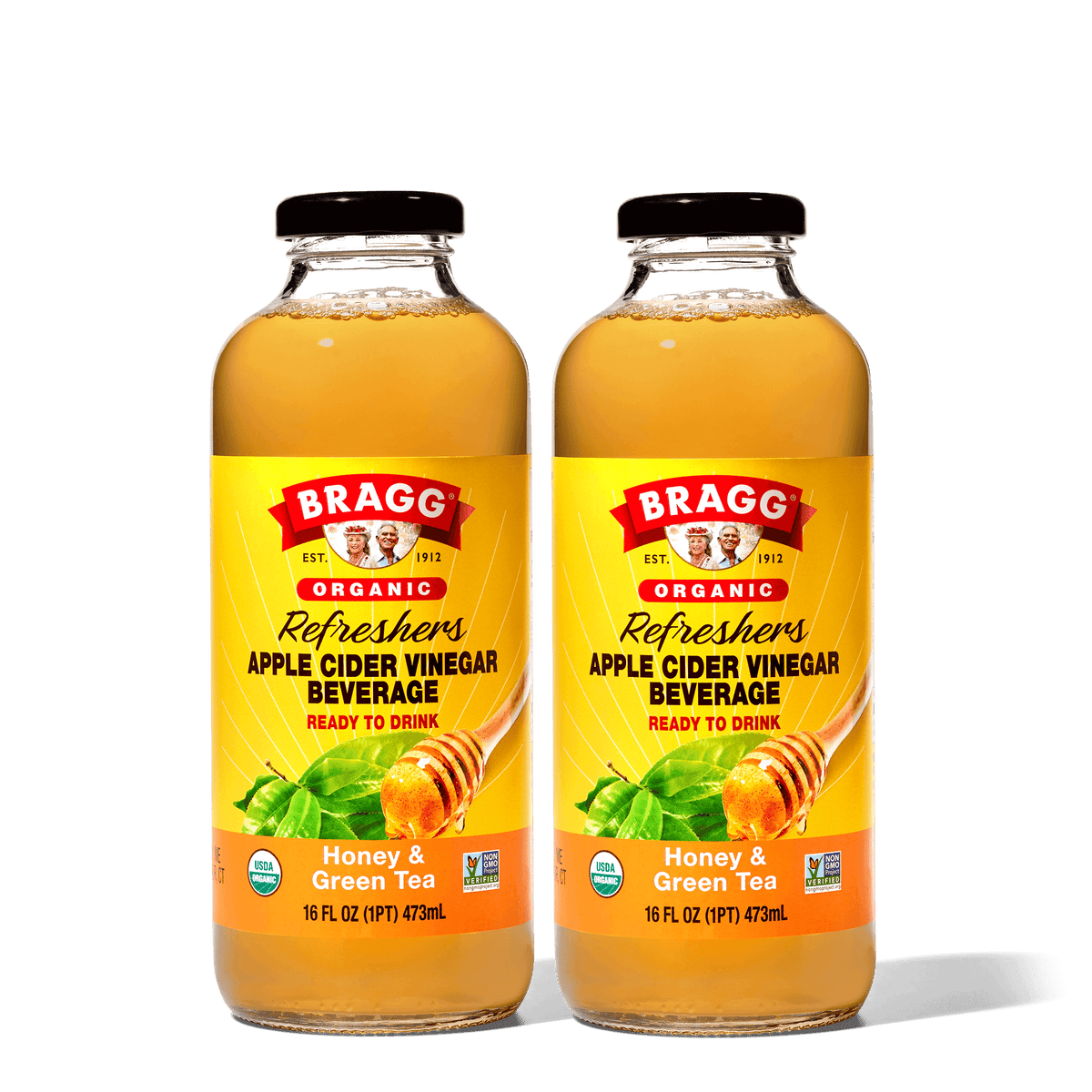 Apple Cider Vinegar Refresher, Honey Green Tea, 2 Pack